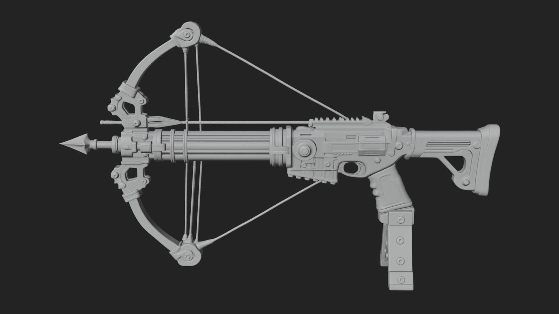 Tactical Scoped Crossbow Model Design 1 3D Print Model 3D Model