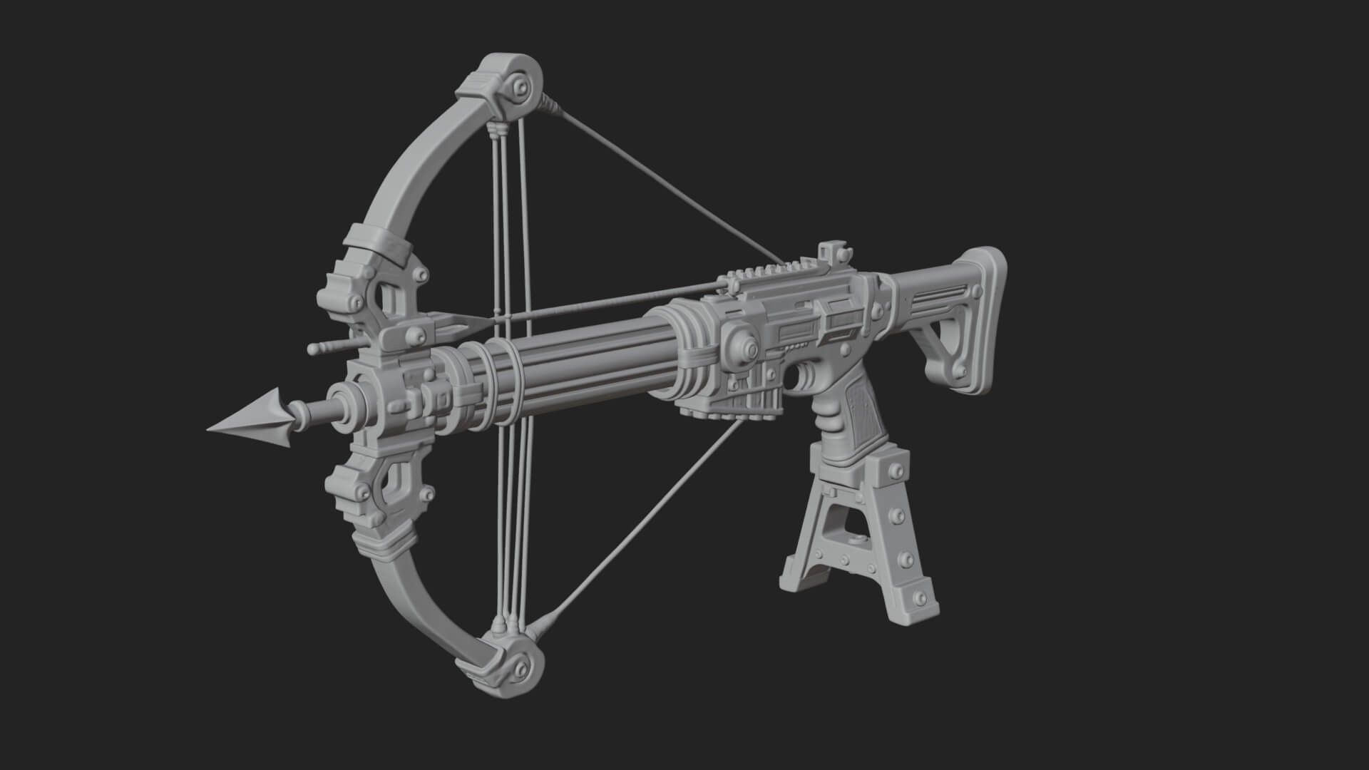 Tactical Scoped Crossbow Model Design 1 3D Print Model 3D Model