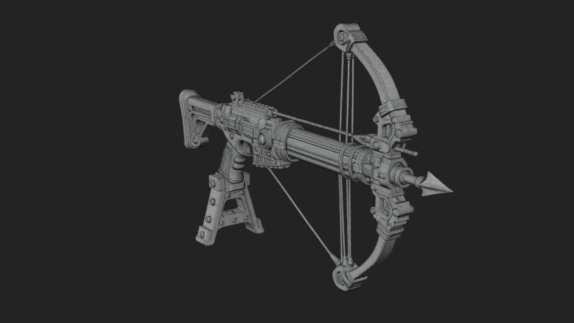 Tactical Scoped Crossbow Model Design 1 3D Print Model 3D Model
