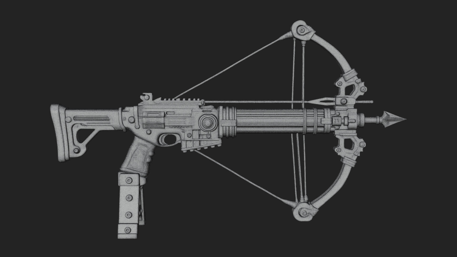 Tactical Scoped Crossbow Model Design 1 3D Print Model 3D Model