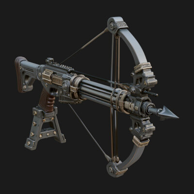 Tactical Scoped Crossbow Model Design 1 3D Print Model