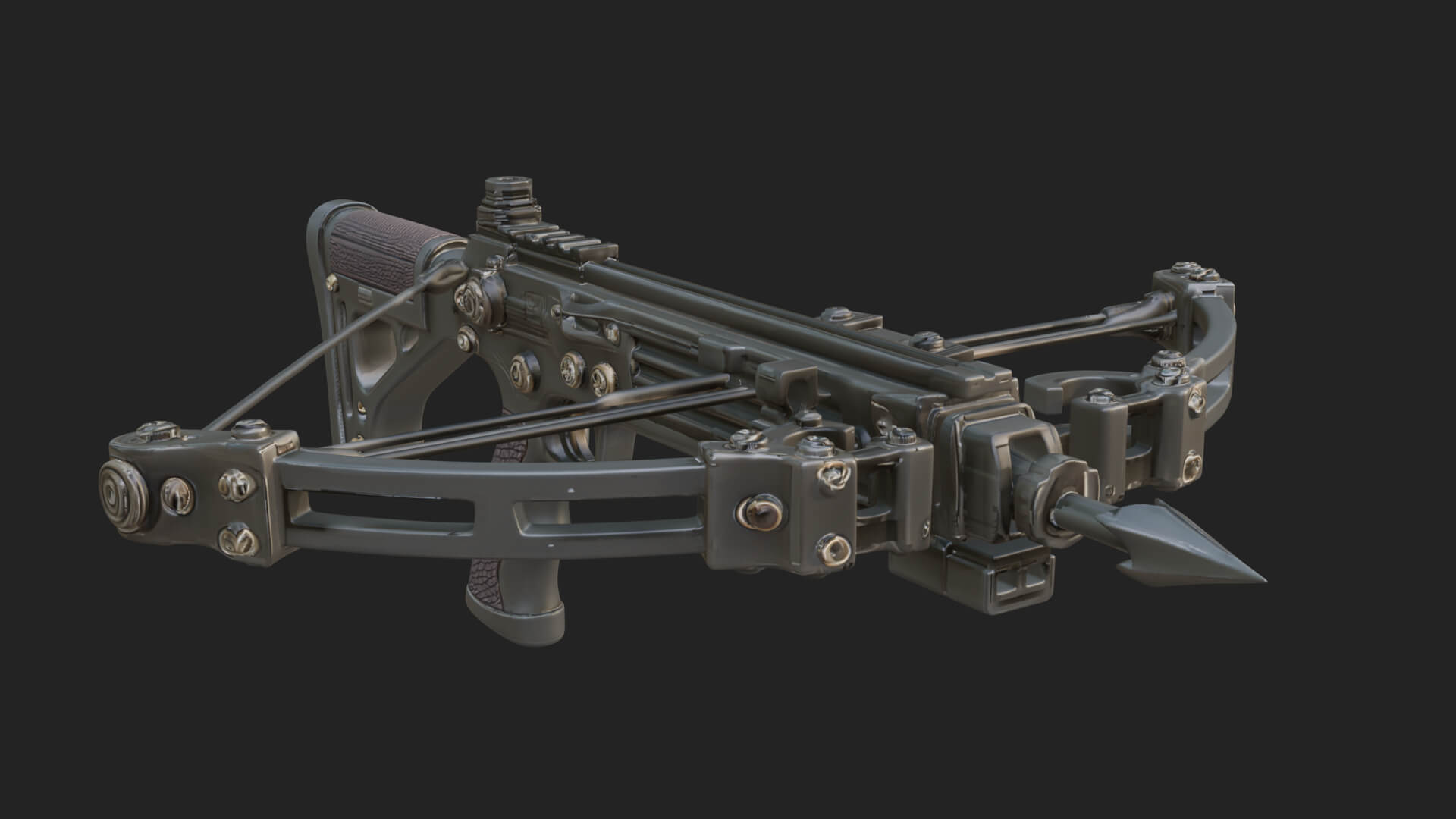 Tactical Scoped Crossbow Model Design 10 3D Print Model 3D Model