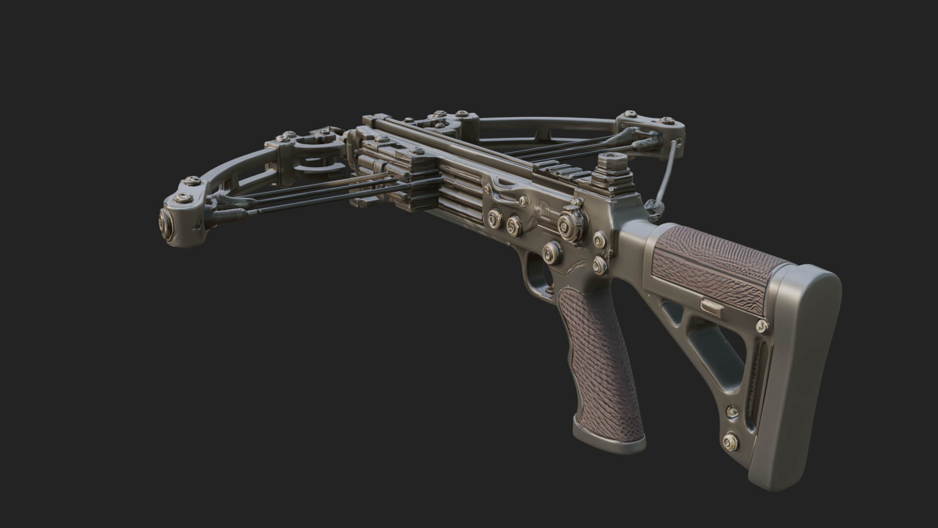 Tactical Scoped Crossbow Model Design 10 3D Print Model 3D Model