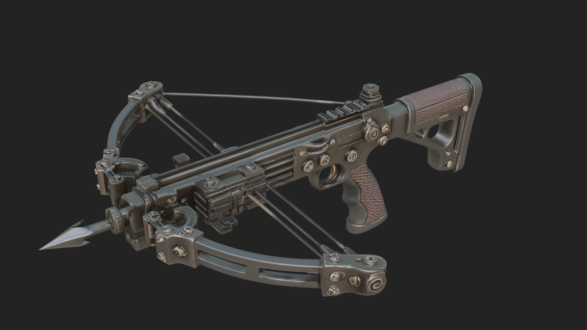 Tactical Scoped Crossbow Model Design 10 3D Print Model 3D Model