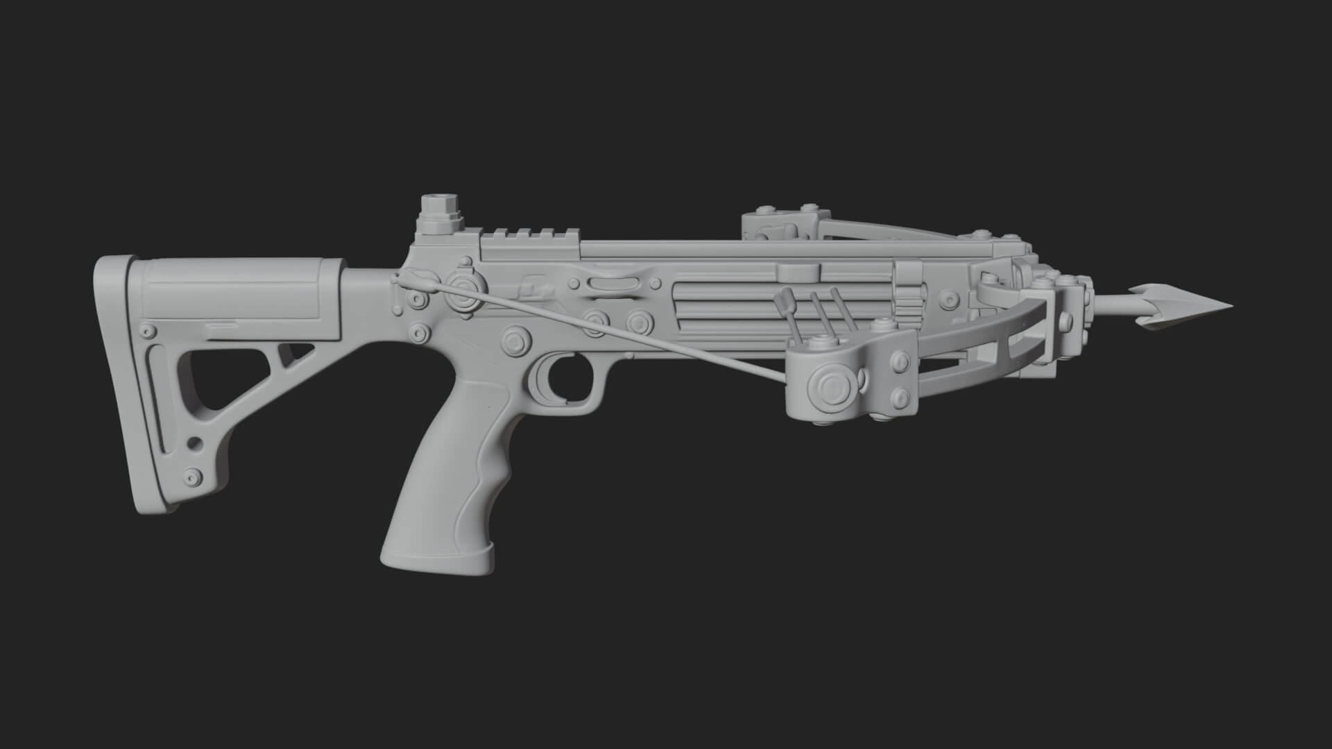Tactical Scoped Crossbow Model Design 10 3D Print Model 3D Model