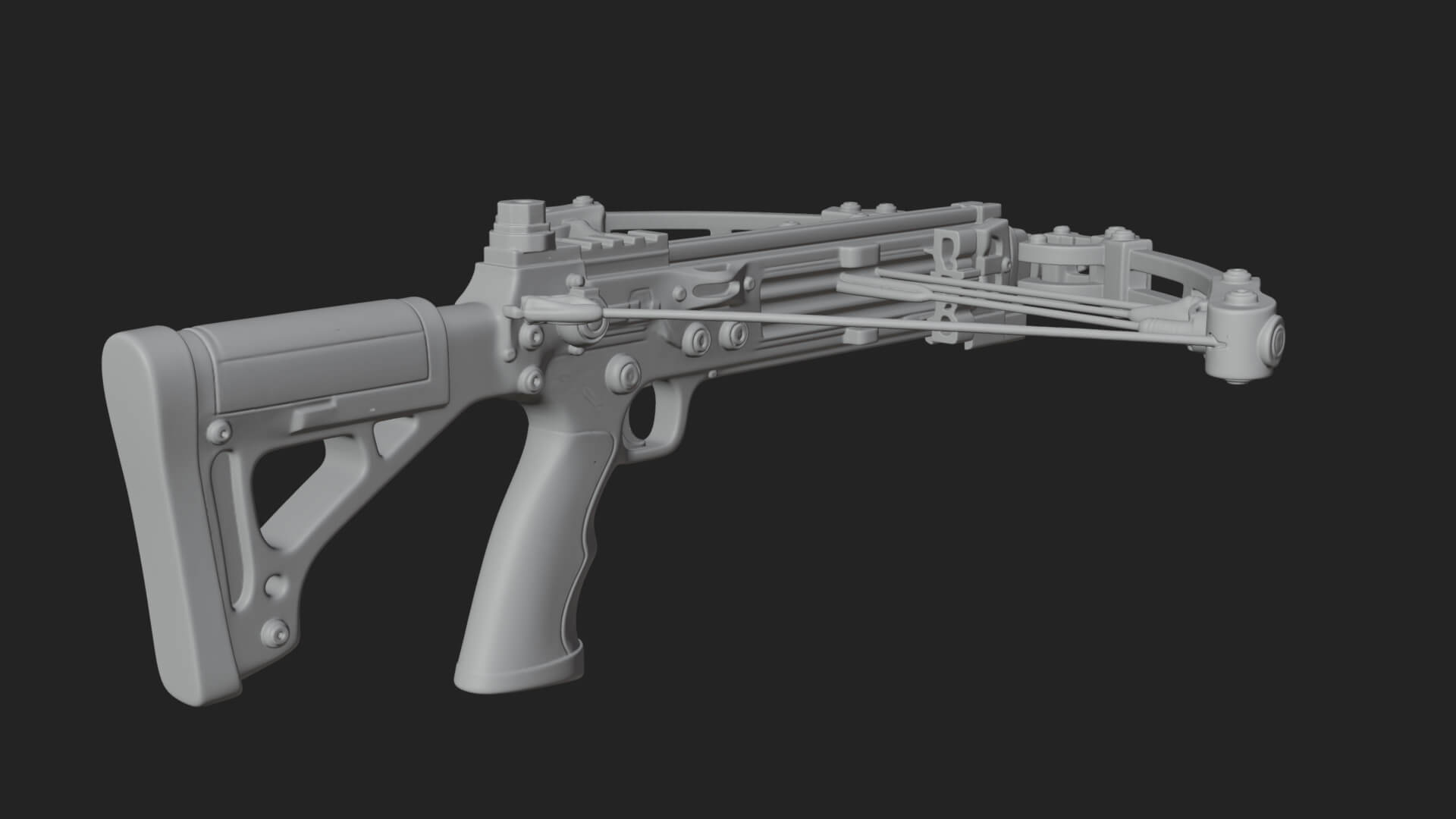 Tactical Scoped Crossbow Model Design 10 3D Print Model 3D Model