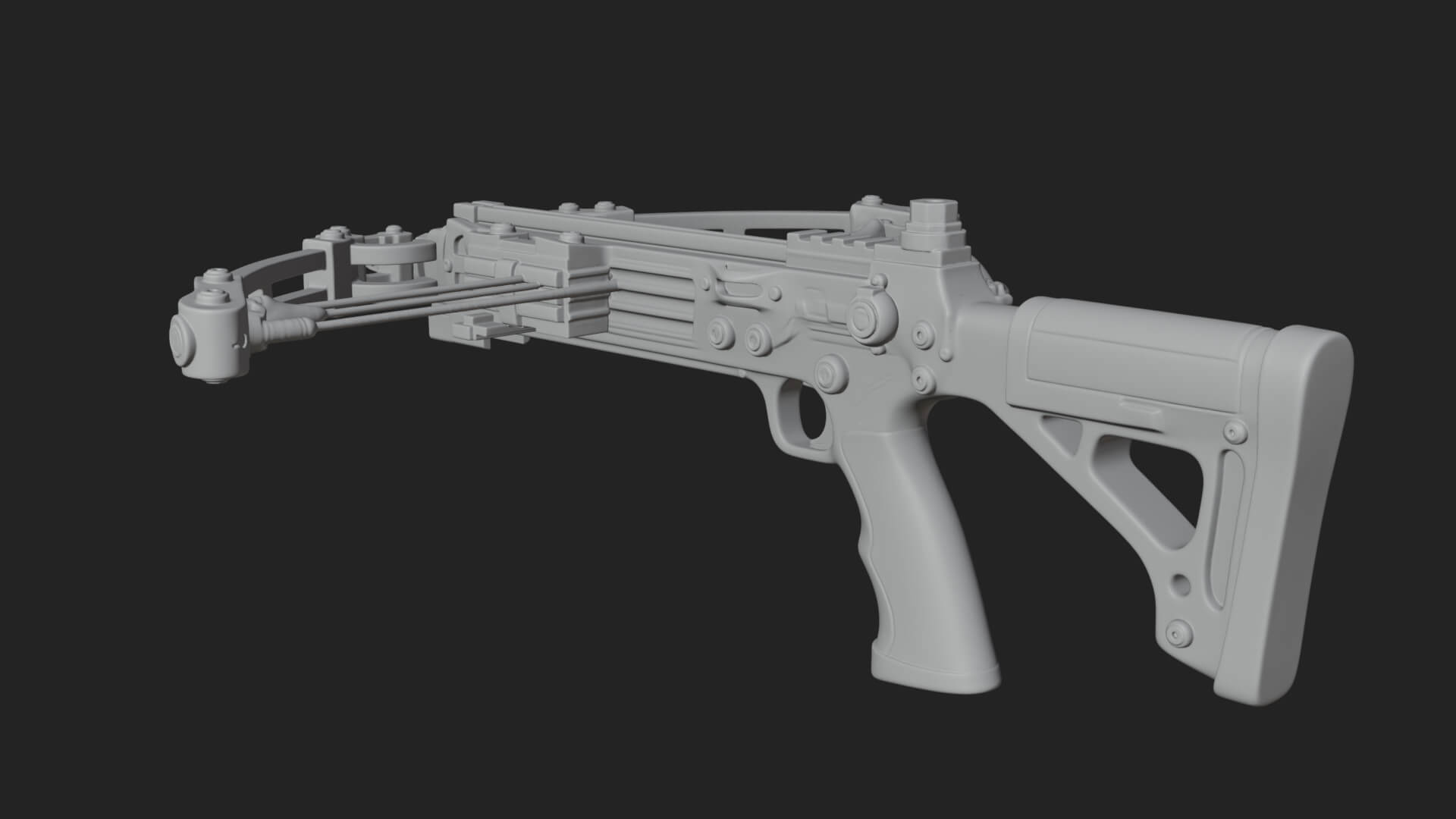 Tactical Scoped Crossbow Model Design 10 3D Print Model 3D Model