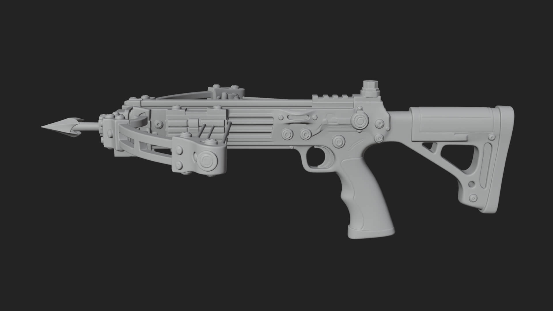 Tactical Scoped Crossbow Model Design 10 3D Print Model 3D Model