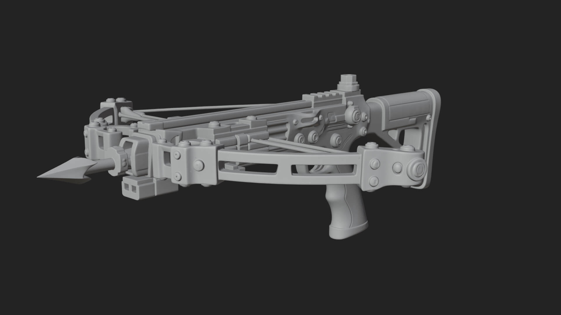 Tactical Scoped Crossbow Model Design 10 3D Print Model 3D Model