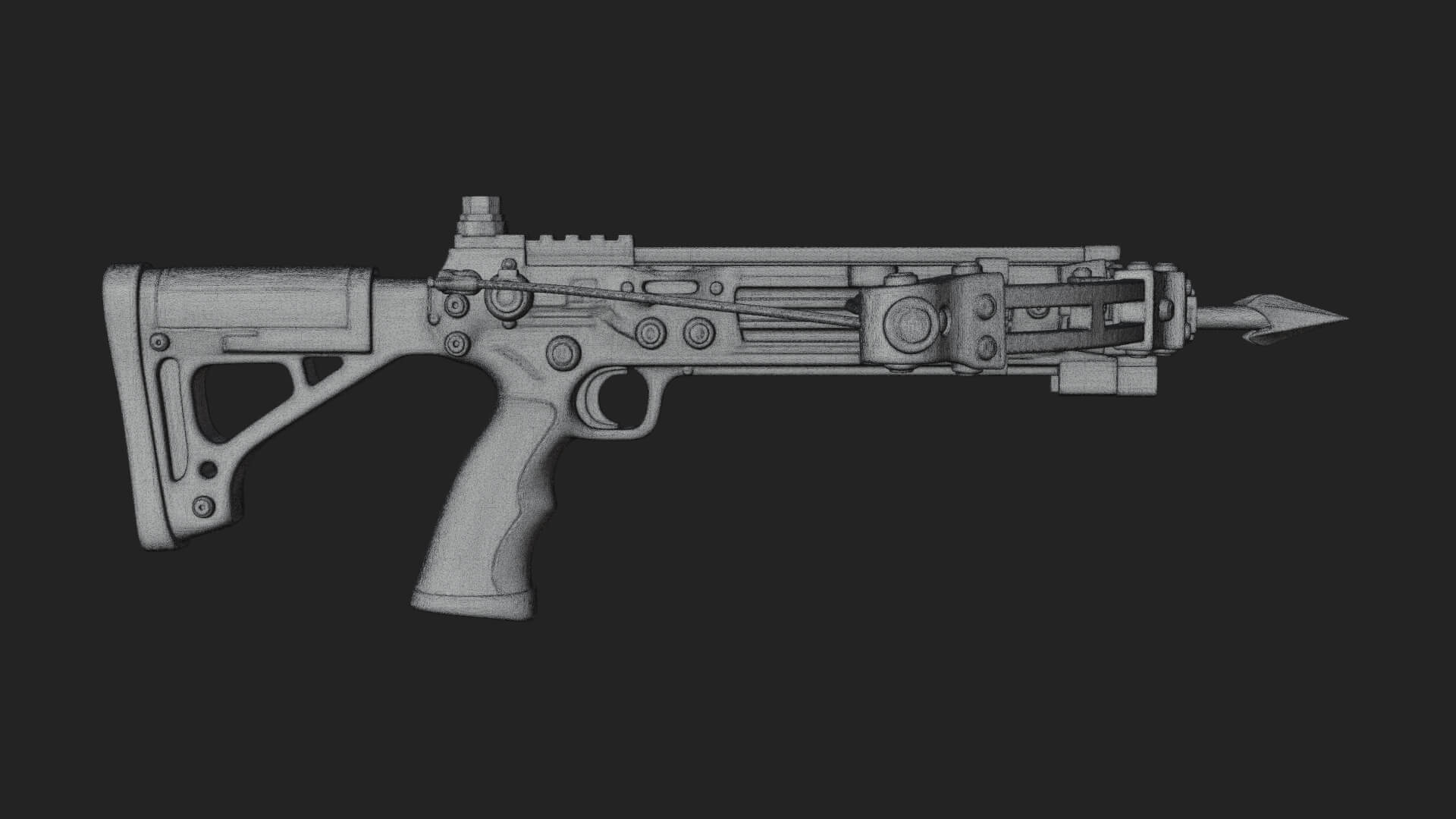 Tactical Scoped Crossbow Model Design 10 3D Print Model 3D Model