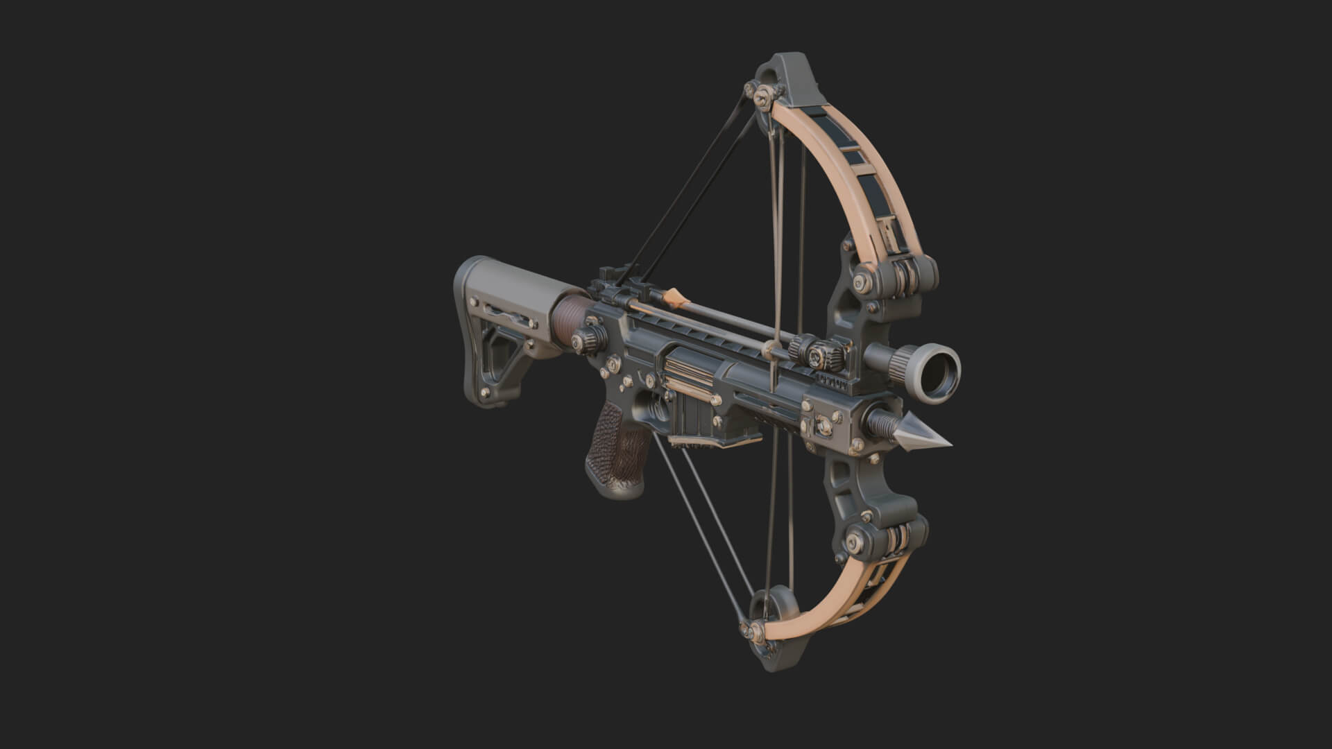 Tactical Scoped Crossbow Model Design 11 3D Print Model 3D Model