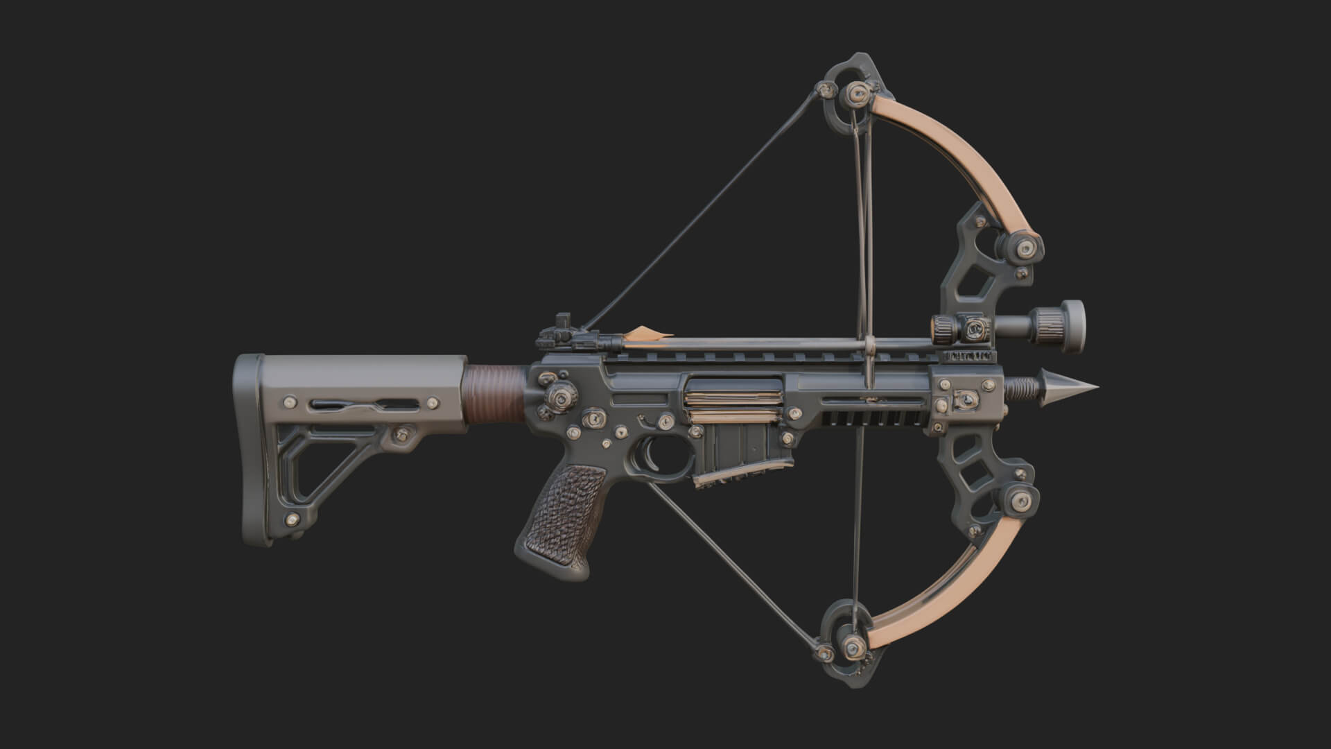 Tactical Scoped Crossbow Model Design 11 3D Print Model 3D Model