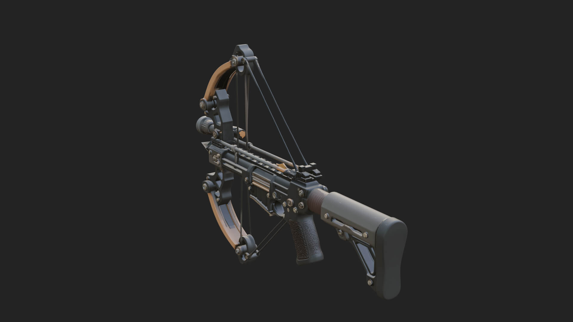 Tactical Scoped Crossbow Model Design 11 3D Print Model 3D Model