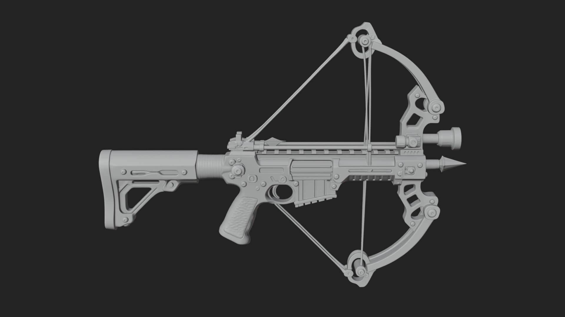Tactical Scoped Crossbow Model Design 11 3D Print Model 3D Model