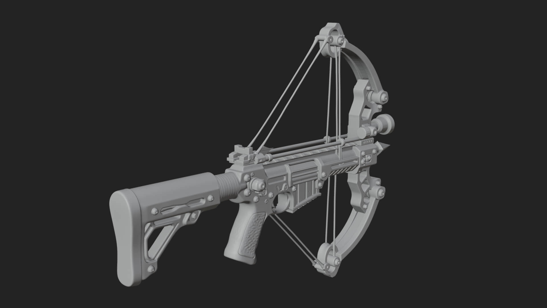 Tactical Scoped Crossbow Model Design 11 3D Print Model 3D Model