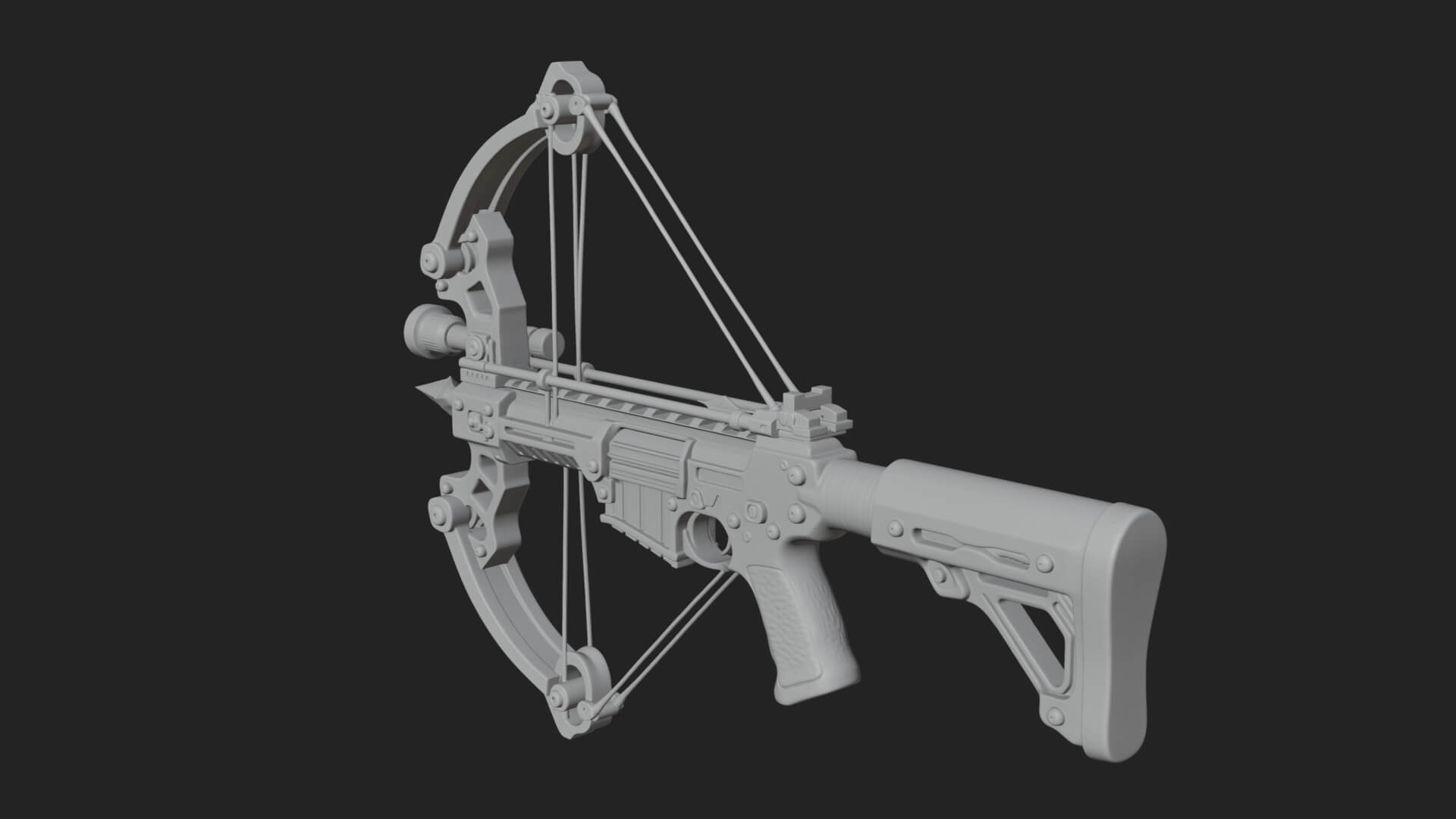 Tactical Scoped Crossbow Model Design 11 3D Print Model 3D Model