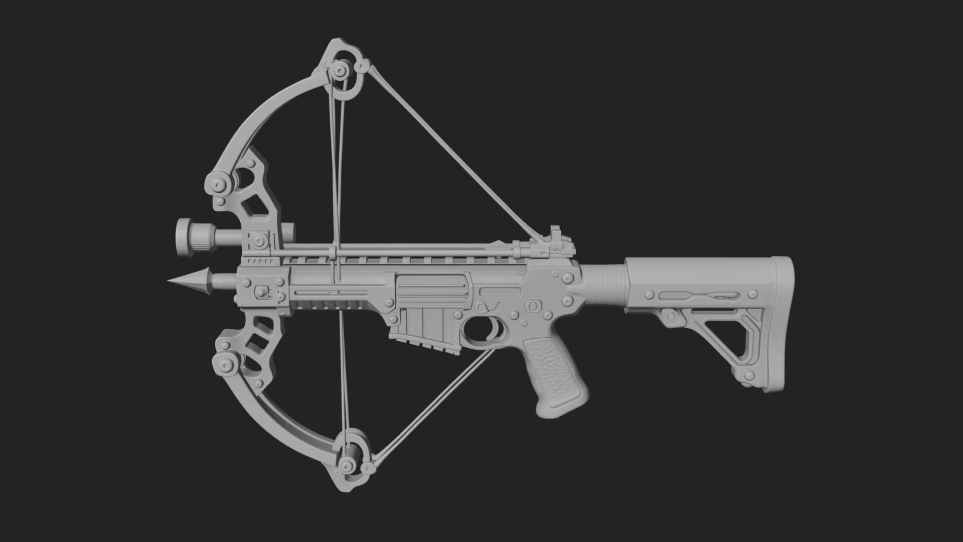 Tactical Scoped Crossbow Model Design 11 3D Print Model 3D Model