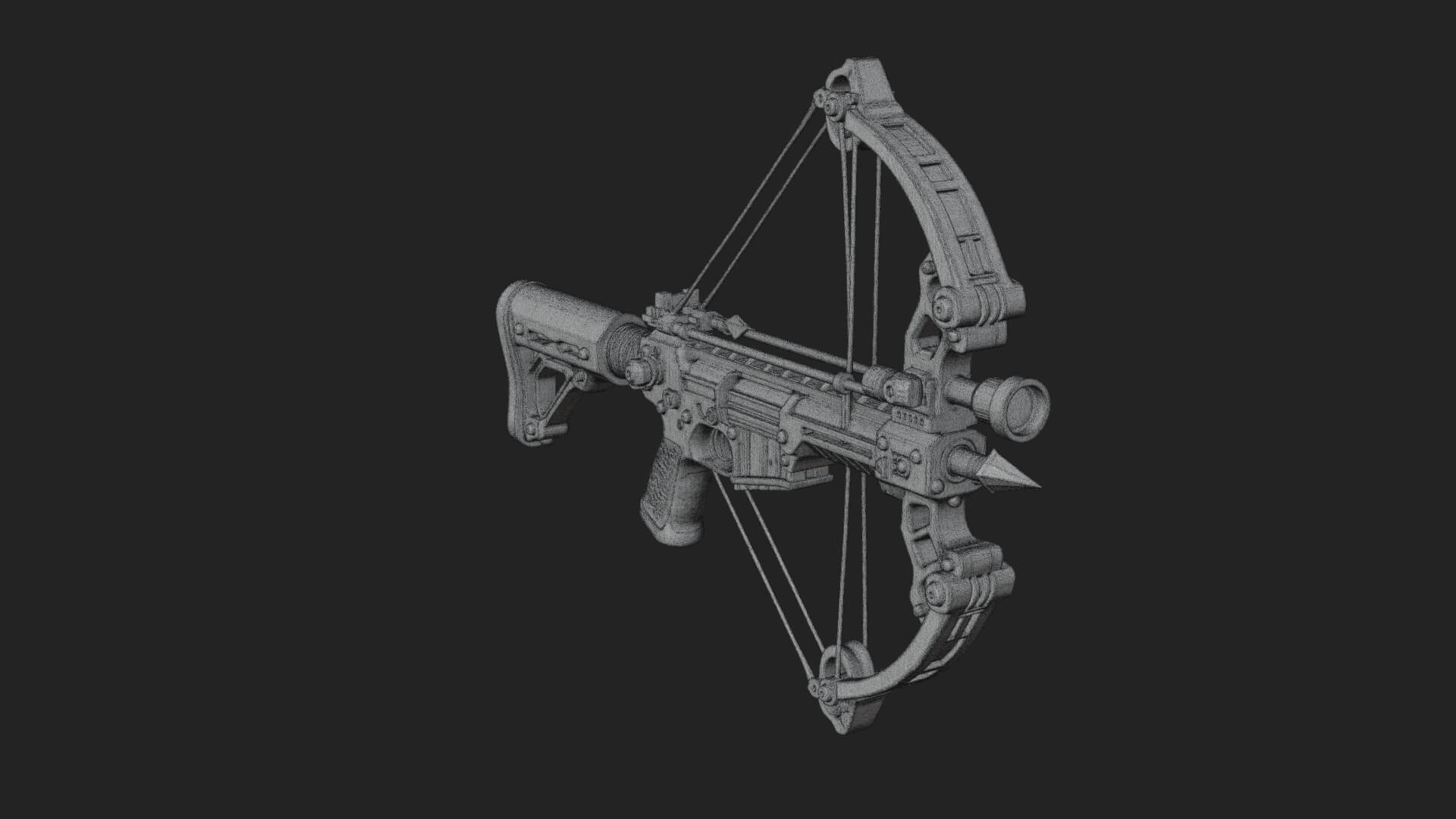 Tactical Scoped Crossbow Model Design 11 3D Print Model 3D Model