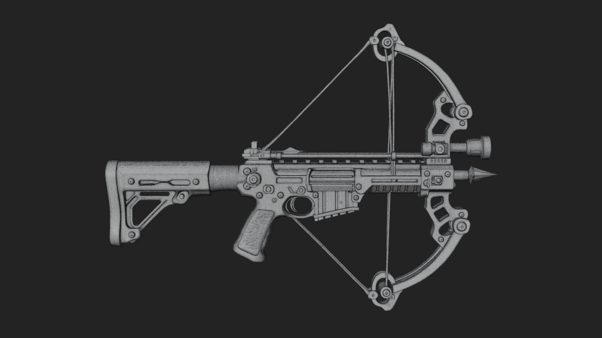 Tactical Scoped Crossbow Model Design 11 3D Print Model 3D Model