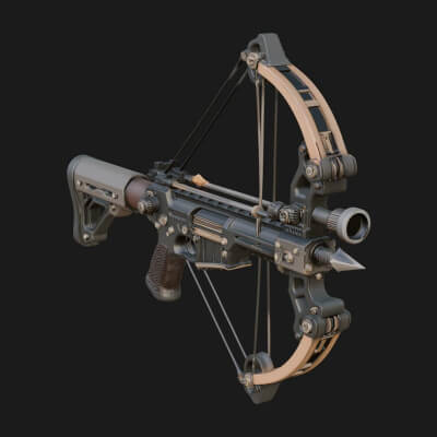 Tactical Scoped Crossbow Model Design 11 3D Print Model