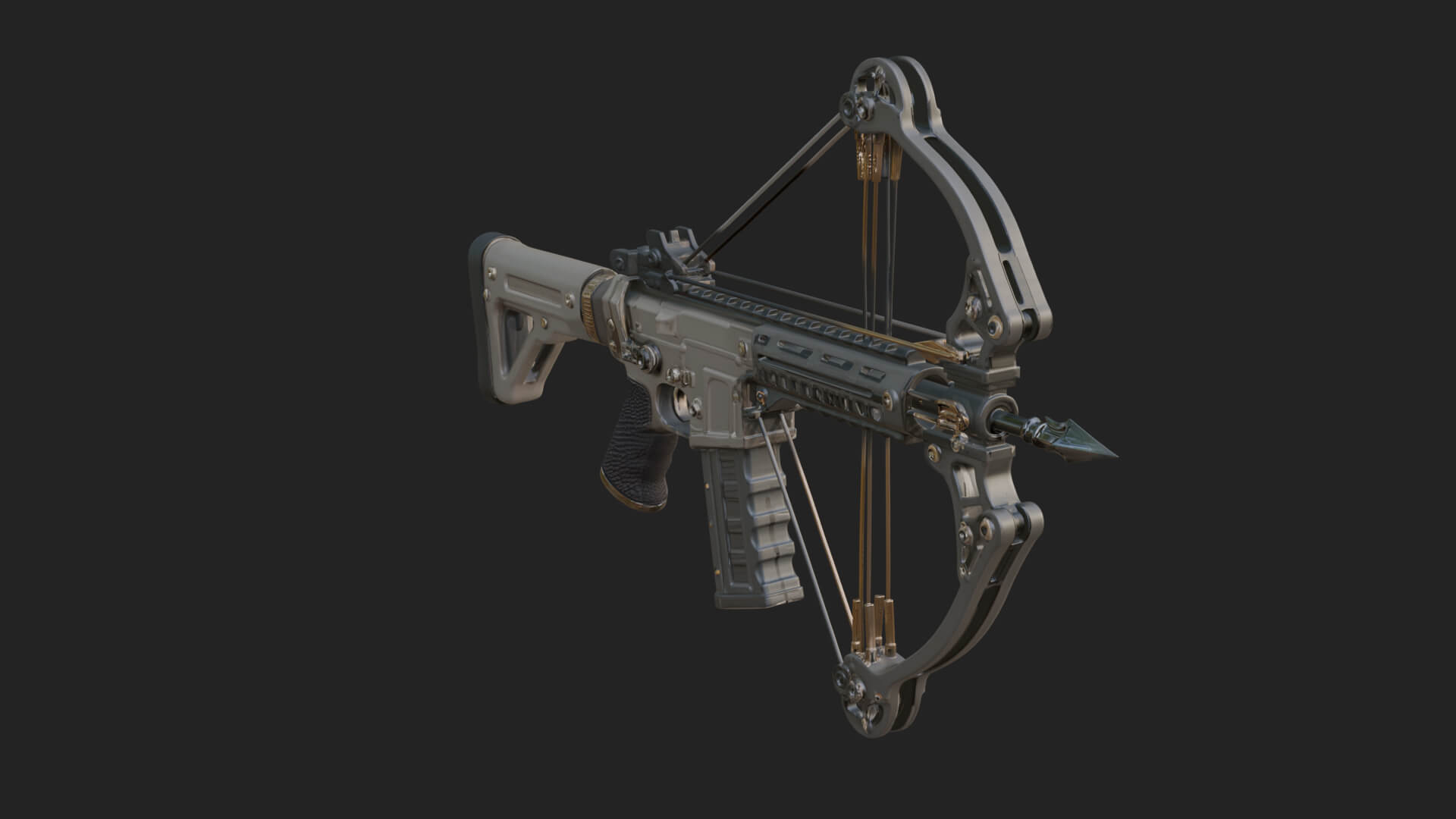 Tactical Scoped Crossbow Model Design 12 3D Print Model 3D Model
