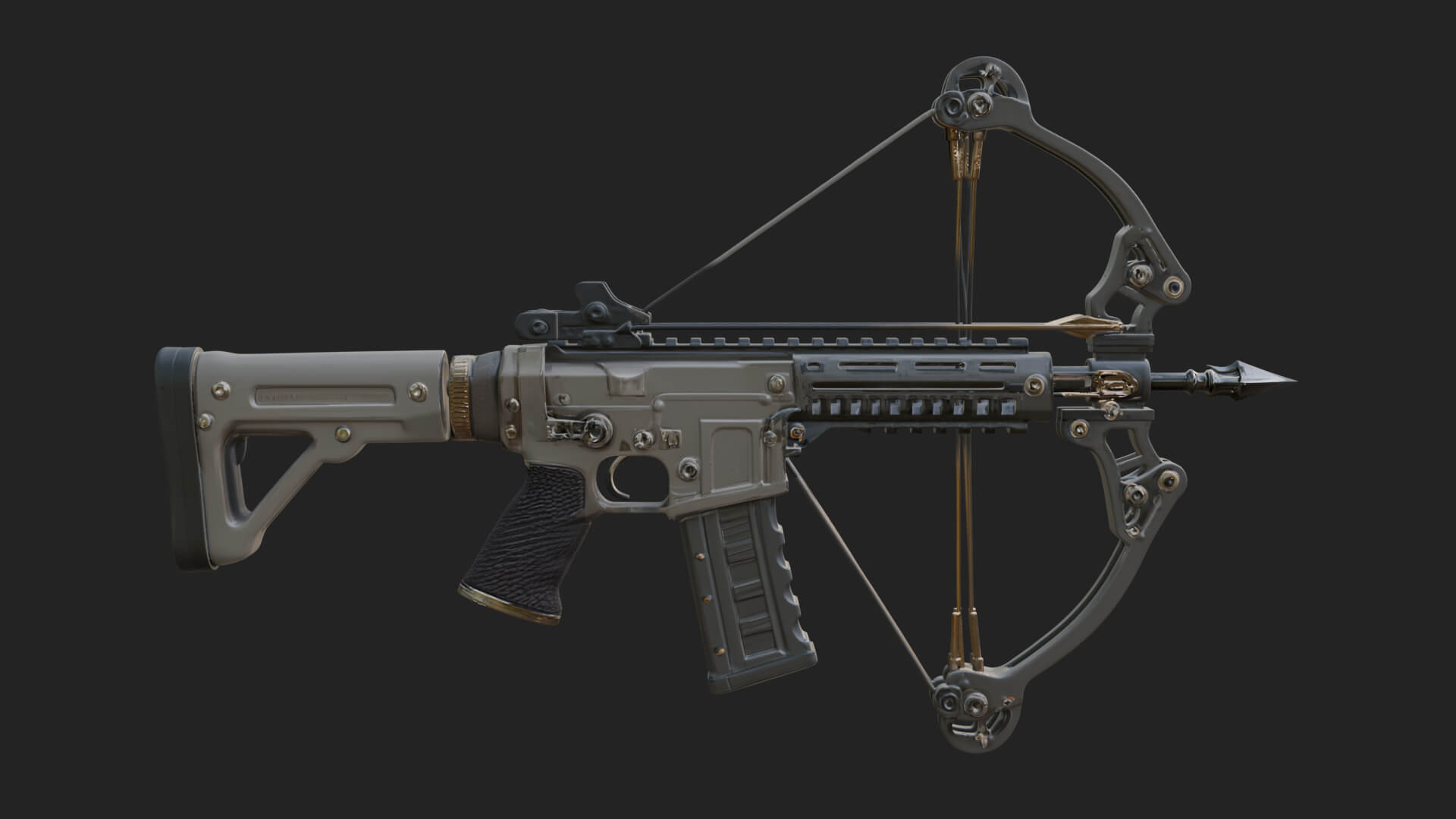 Tactical Scoped Crossbow Model Design 12 3D Print Model 3D Model