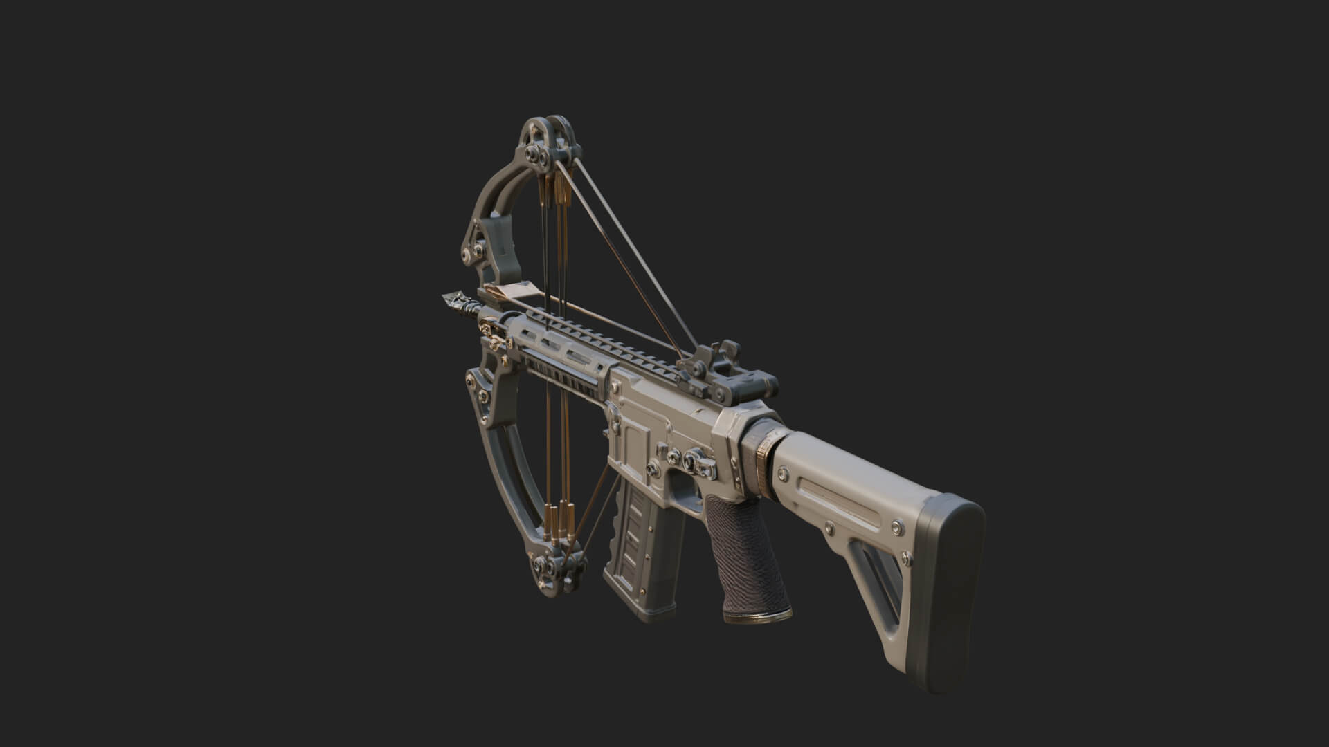 Tactical Scoped Crossbow Model Design 12 3D Print Model 3D Model