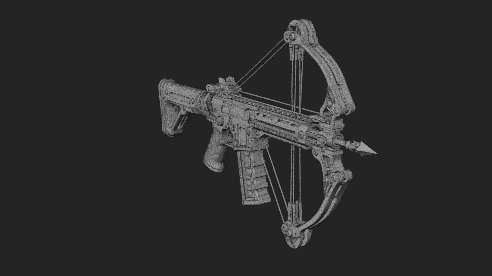 Tactical Scoped Crossbow Model Design 12 3D Print Model 3D Model