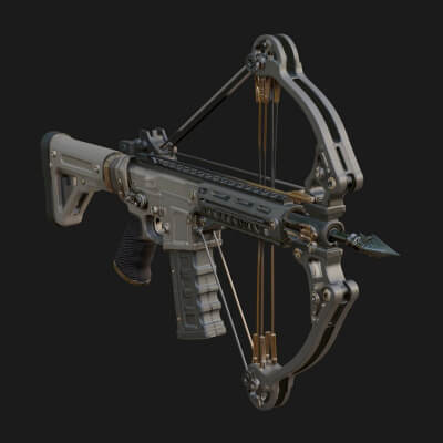 Tactical Scoped Crossbow Model Design 12 3D Print Model