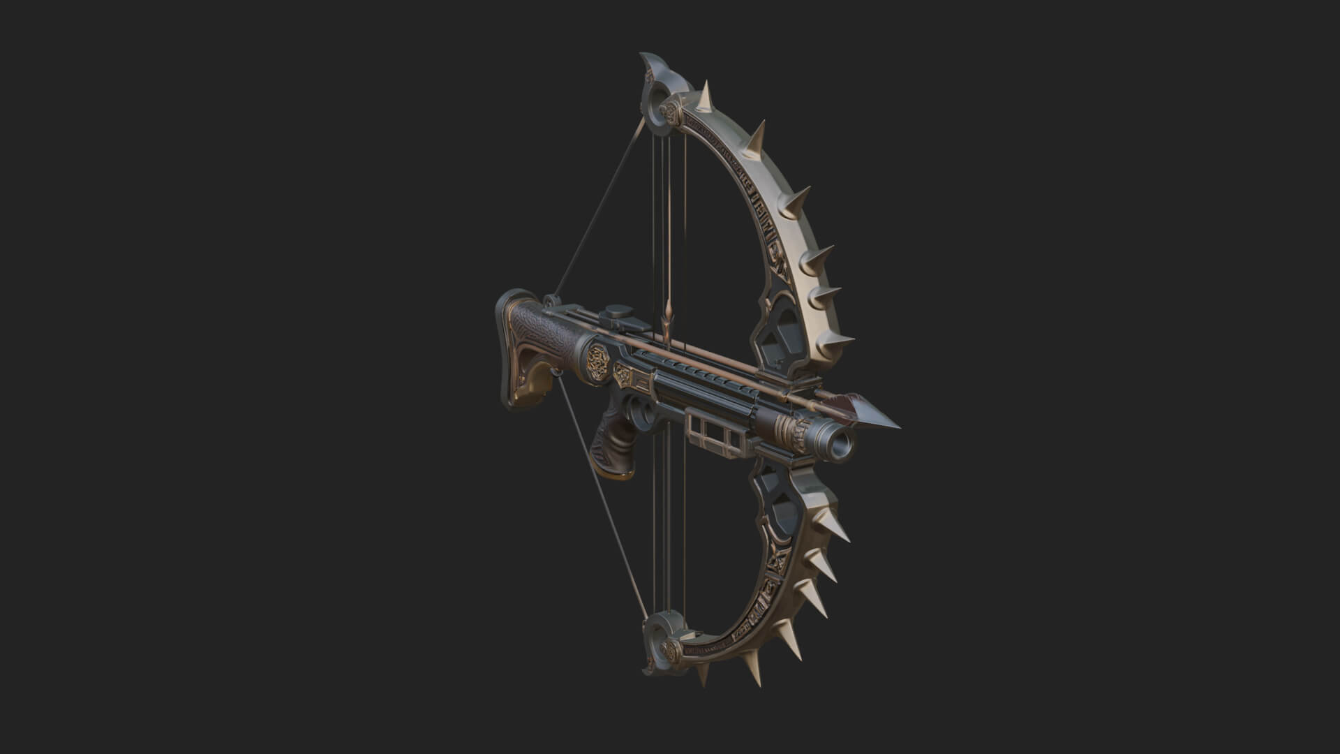 Tactical Scoped Crossbow Model Design 13 3D Print Model 3D Model