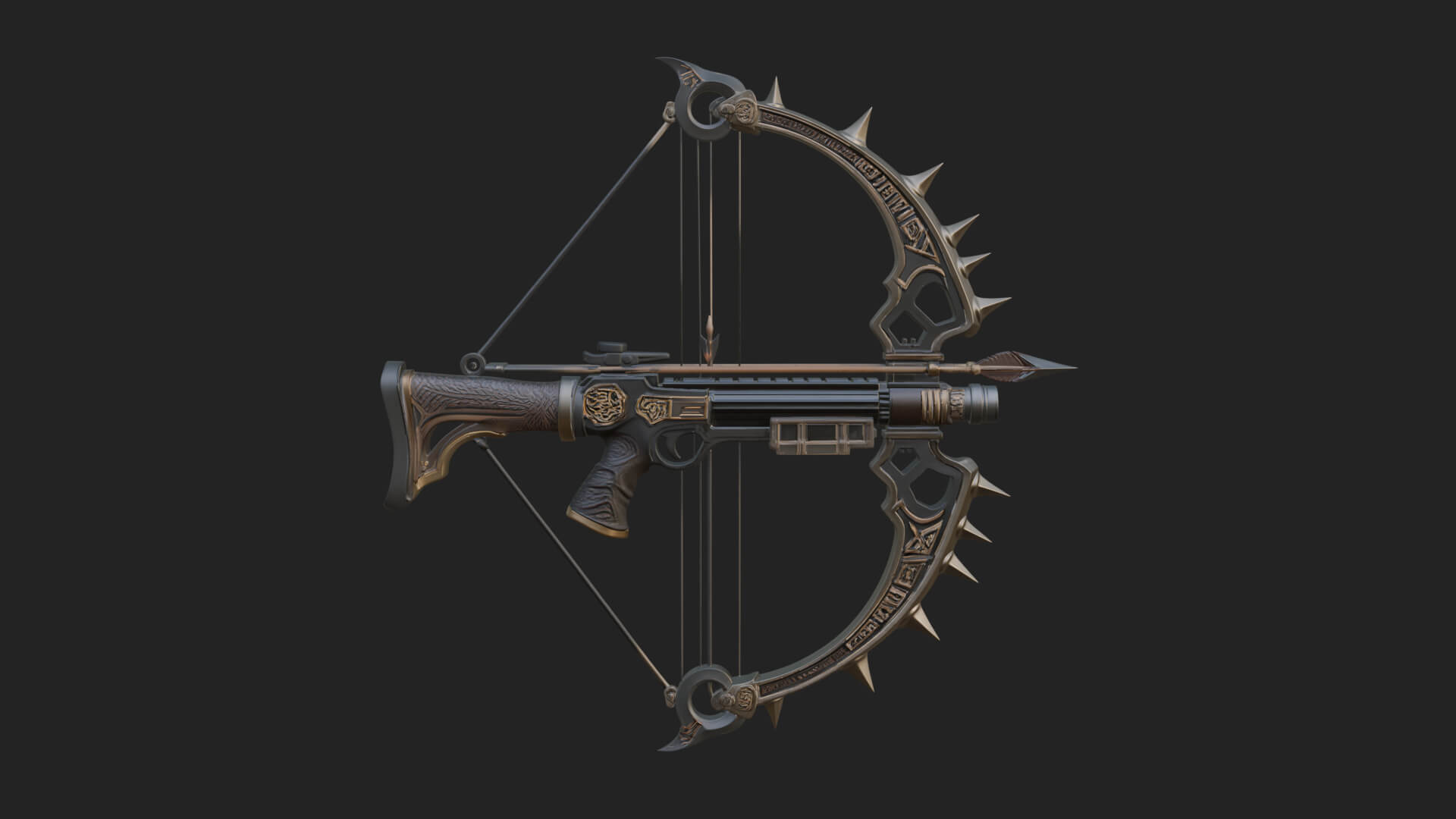 Tactical Scoped Crossbow Model Design 13 3D Print Model 3D Model