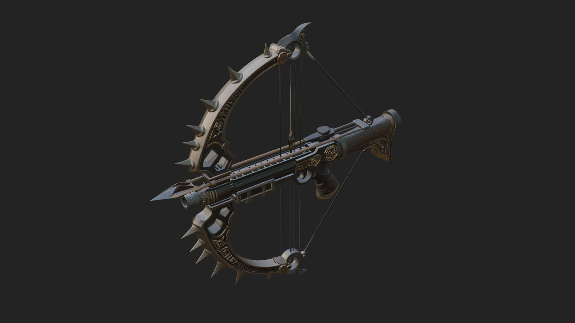 Tactical Scoped Crossbow Model Design 13 3D Print Model 3D Model
