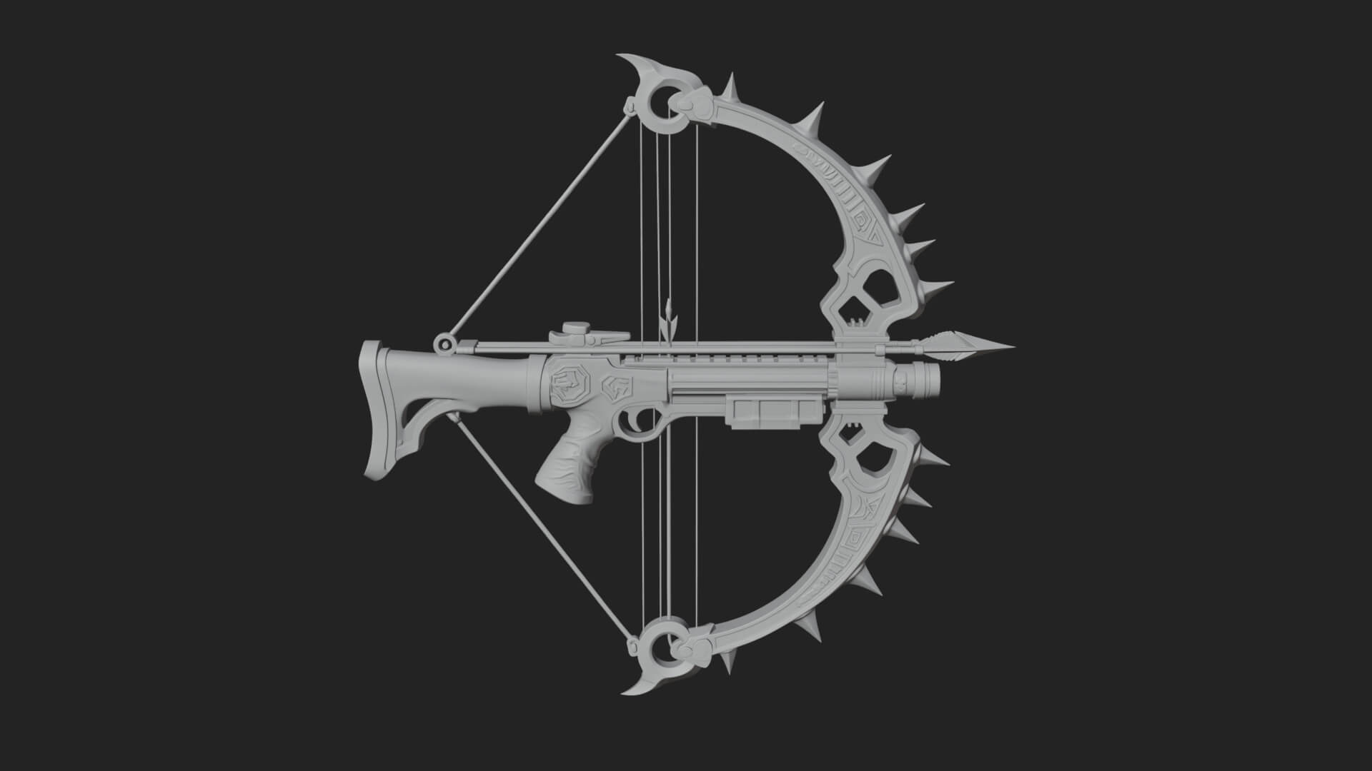 Tactical Scoped Crossbow Model Design 13 3D Print Model 3D Model