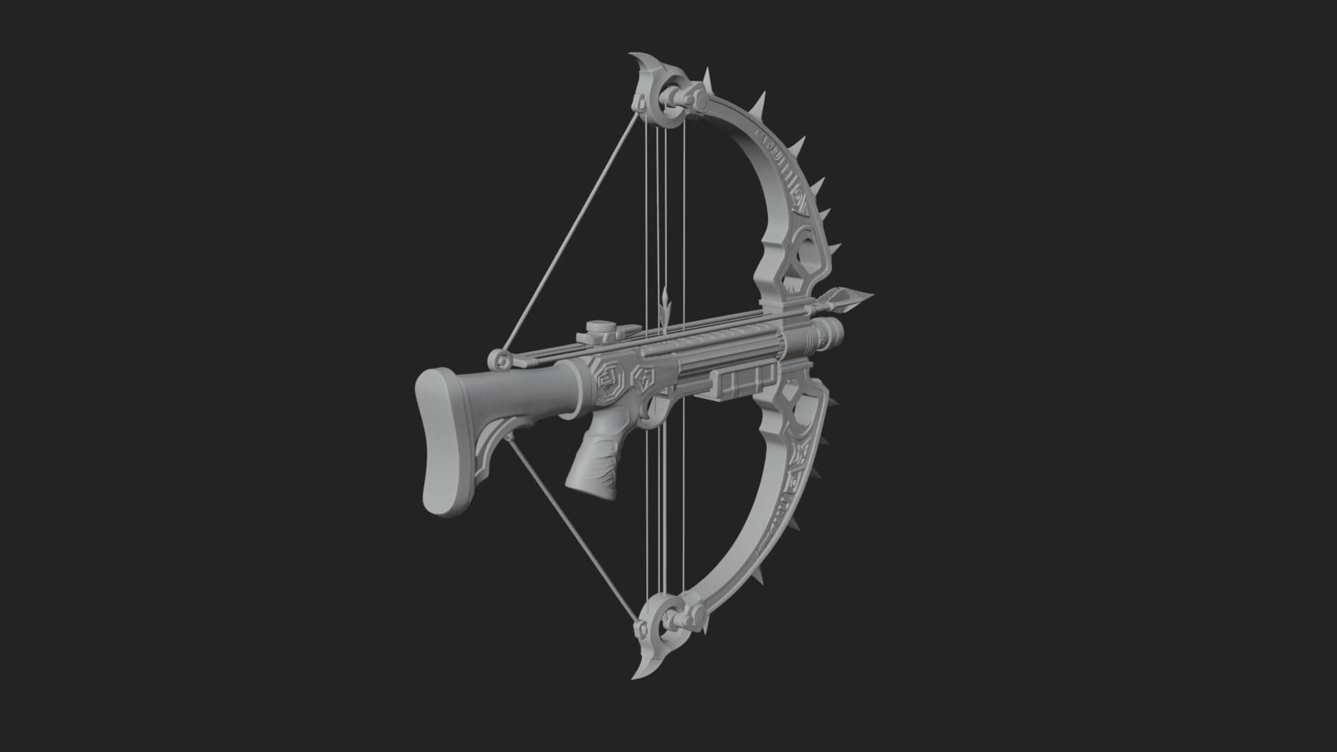 Tactical Scoped Crossbow Model Design 13 3D Print Model 3D Model