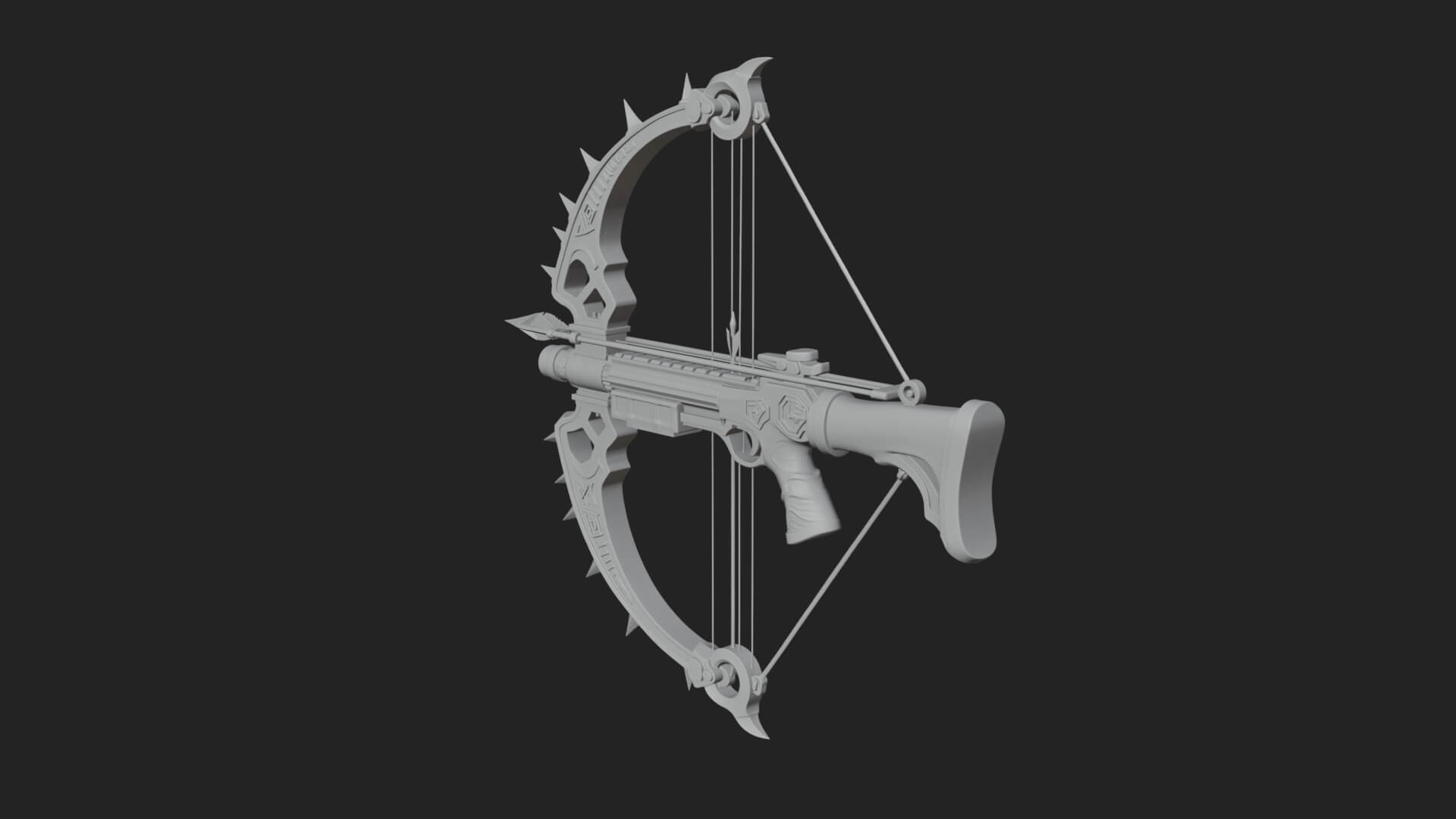 Tactical Scoped Crossbow Model Design 13 3D Print Model 3D Model