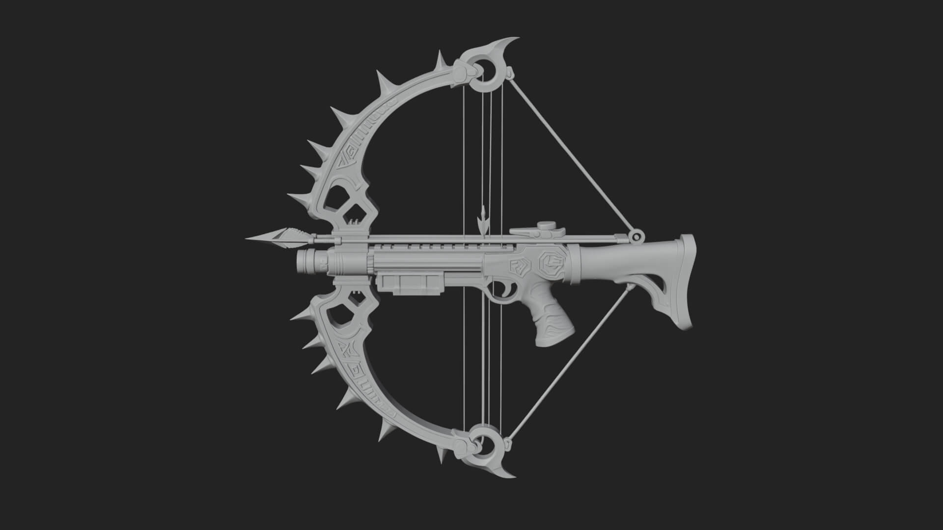 Tactical Scoped Crossbow Model Design 13 3D Print Model 3D Model