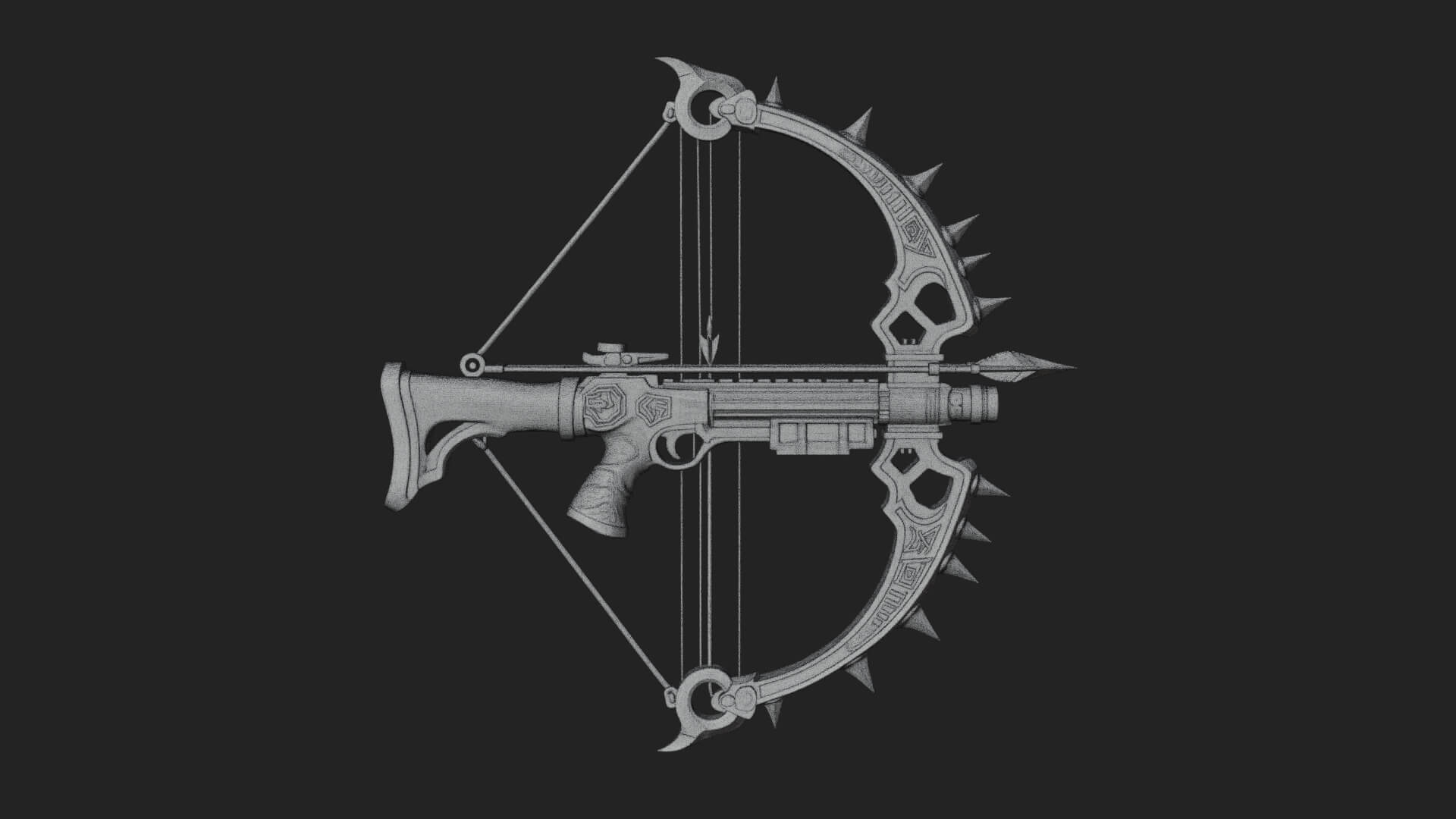 Tactical Scoped Crossbow Model Design 13 3D Print Model 3D Model