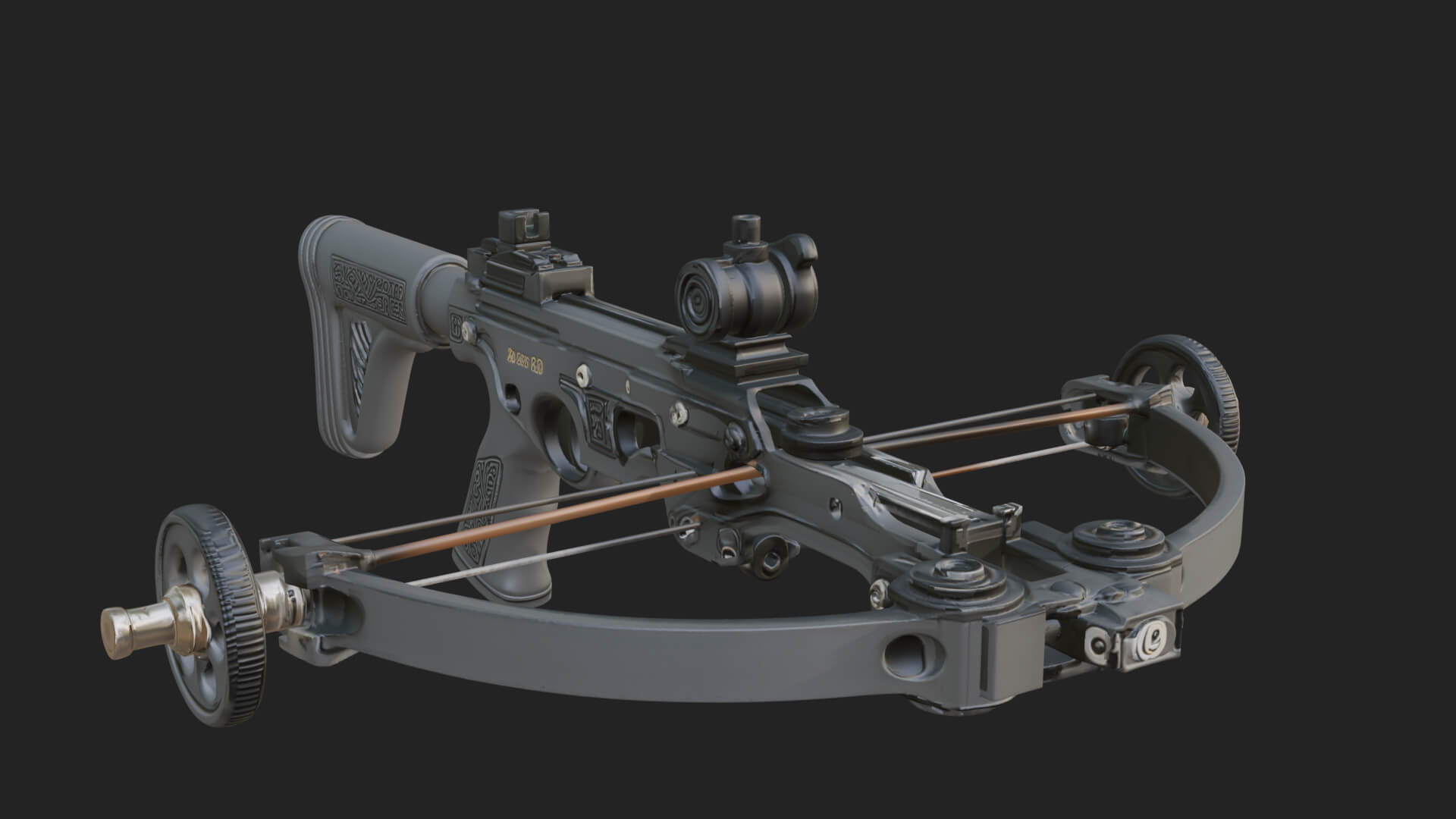 Tactical Scoped Crossbow Model Design 14 3D Print Model 3D Model