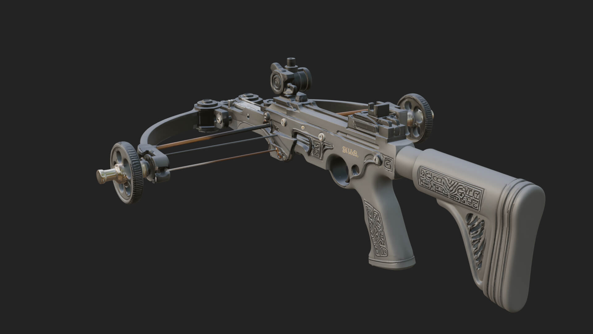 Tactical Scoped Crossbow Model Design 14 3D Print Model 3D Model