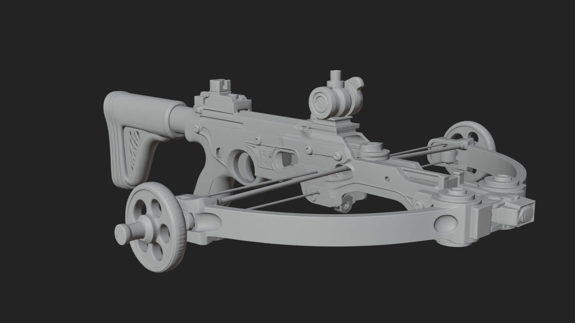 Tactical Scoped Crossbow Model Design 14 3D Print Model 3D Model