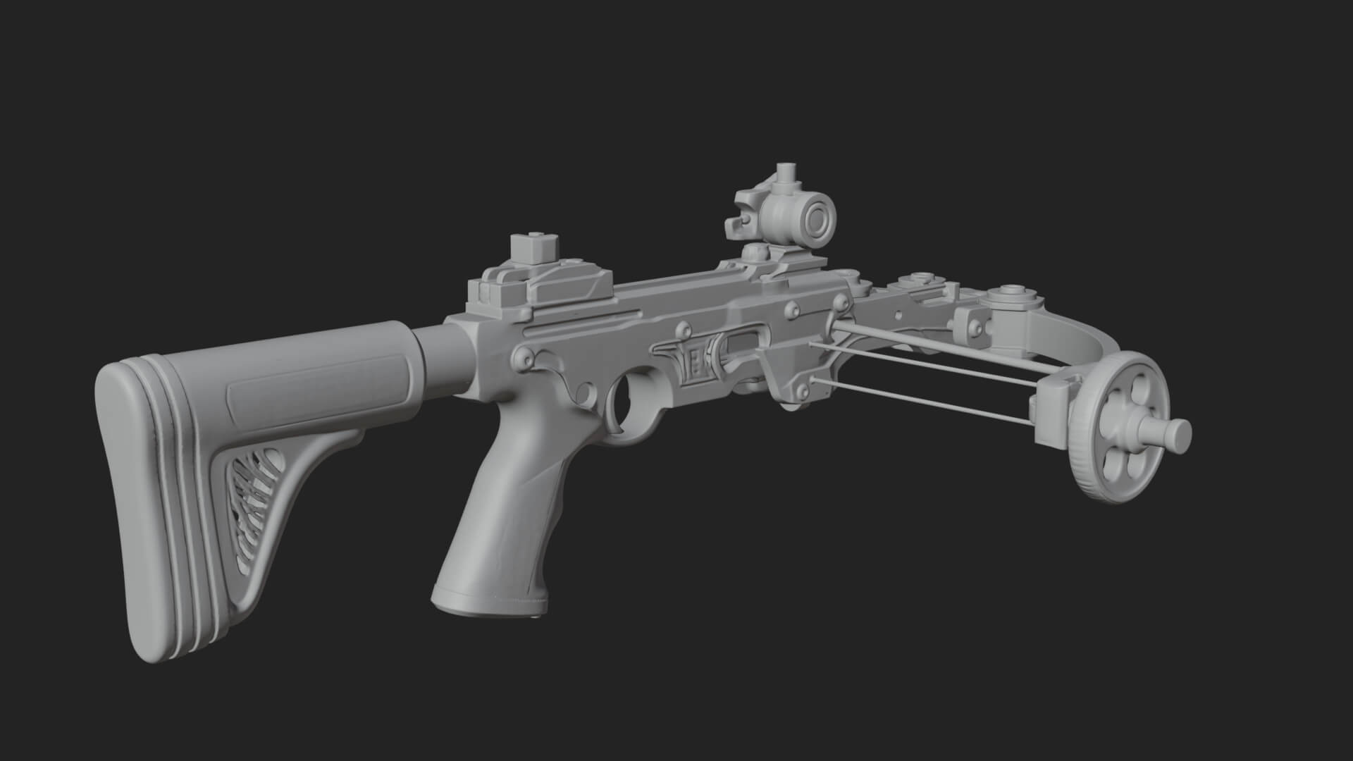 Tactical Scoped Crossbow Model Design 14 3D Print Model 3D Model