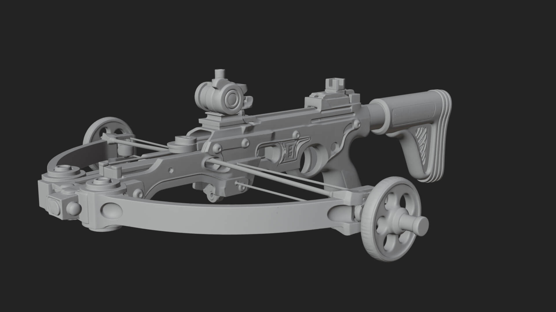 Tactical Scoped Crossbow Model Design 14 3D Print Model 3D Model