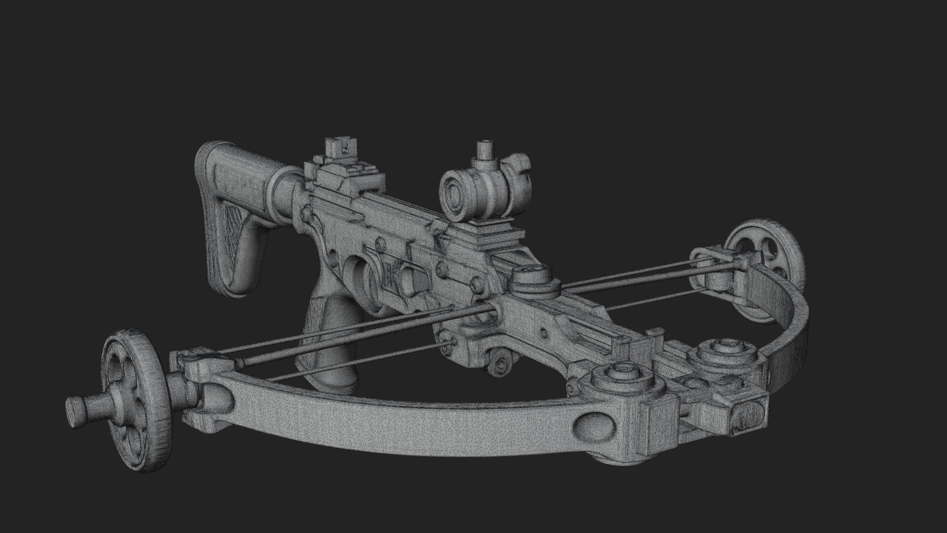 Tactical Scoped Crossbow Model Design 14 3D Print Model 3D Model