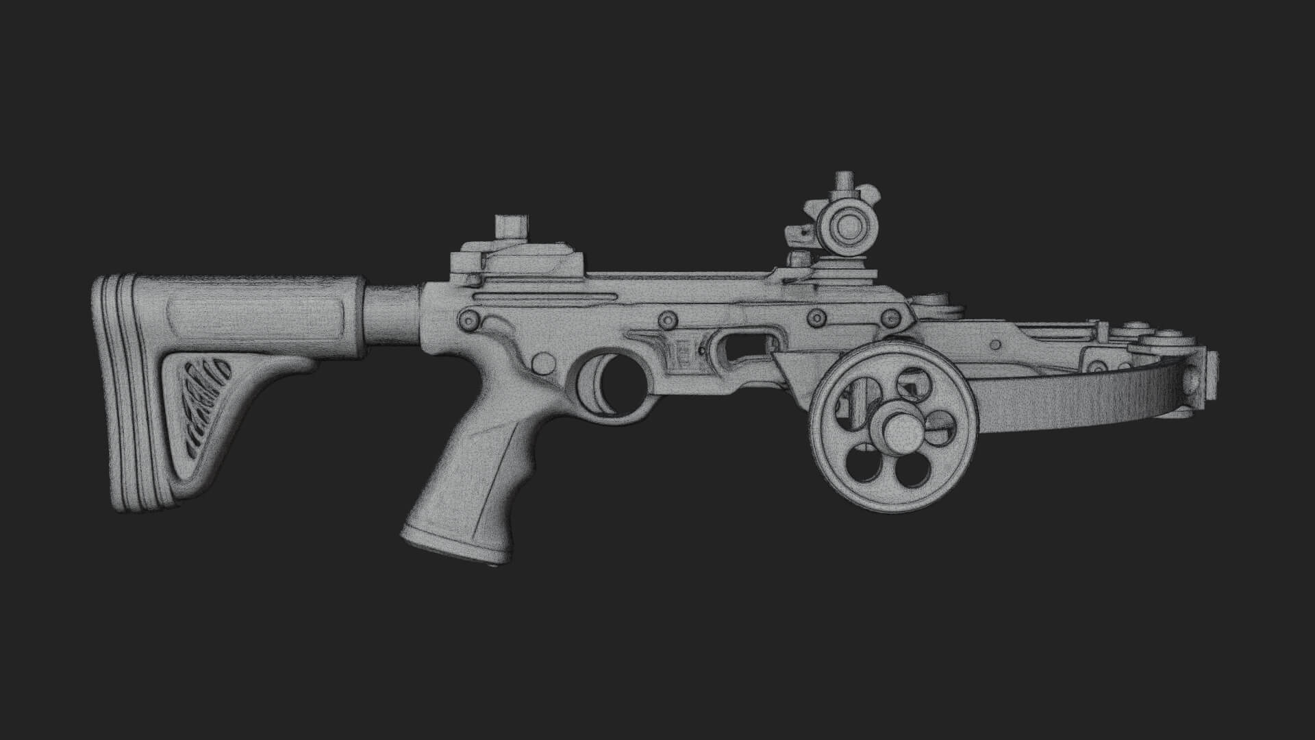 Tactical Scoped Crossbow Model Design 14 3D Print Model 3D Model