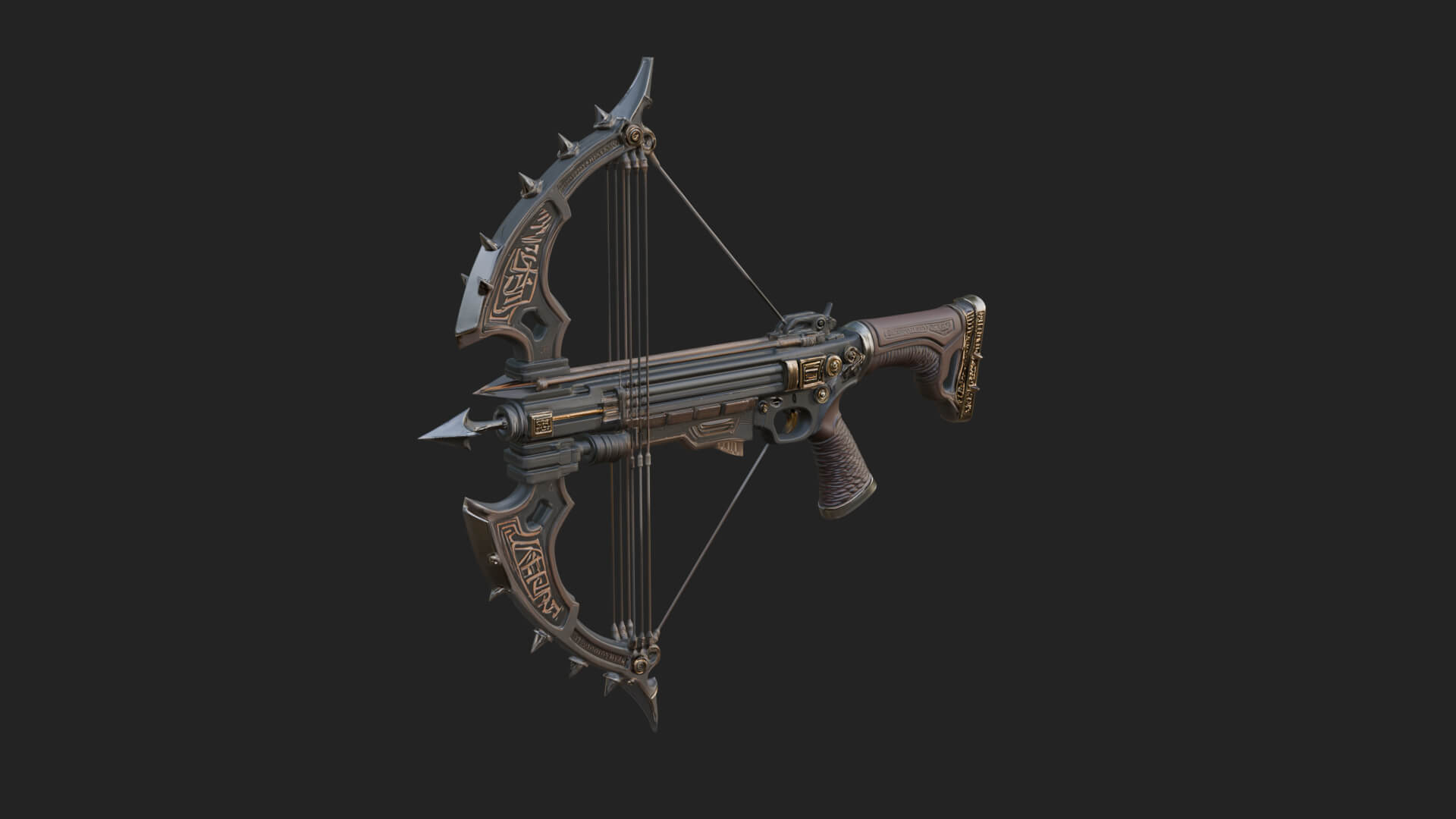 Tactical Scoped Crossbow Model Design 15 3D Print Model 3D Model