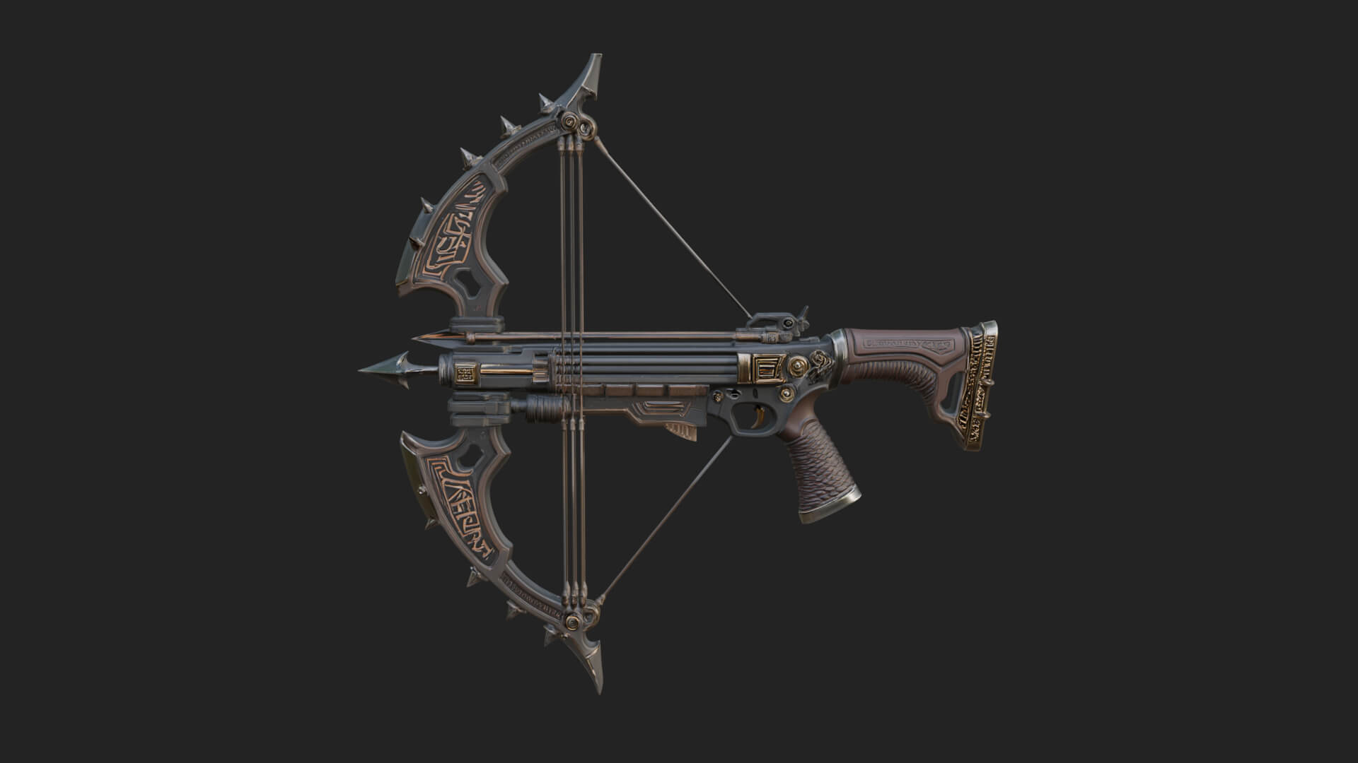 Tactical Scoped Crossbow Model Design 15 3D Print Model 3D Model