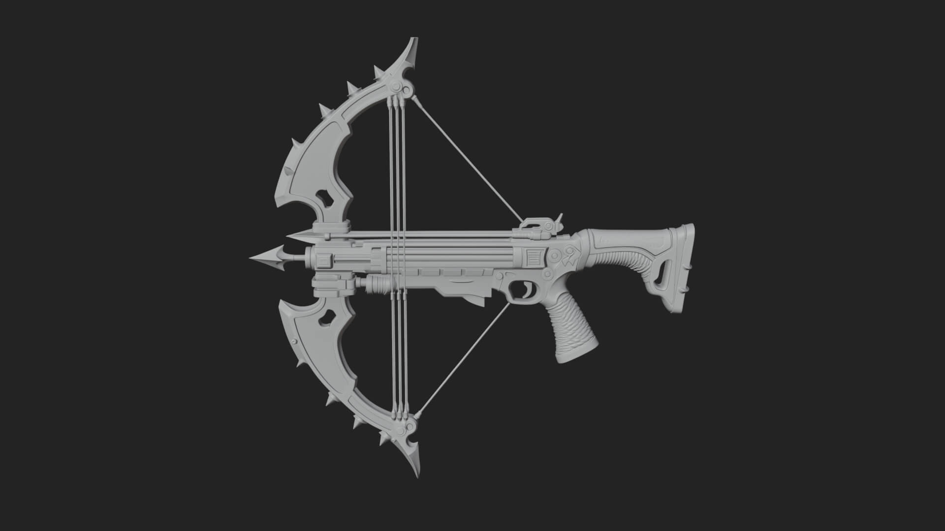 Tactical Scoped Crossbow Model Design 15 3D Print Model 3D Model
