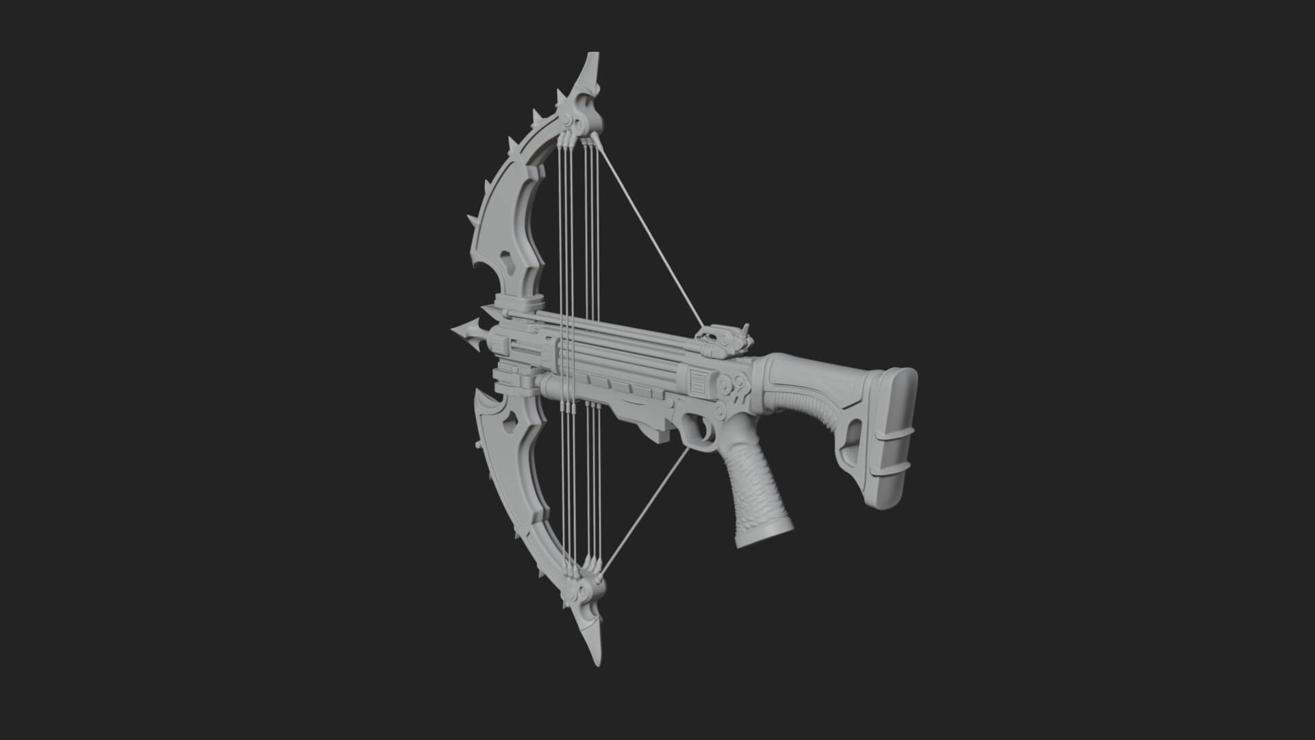 Tactical Scoped Crossbow Model Design 15 3D Print Model 3D Model