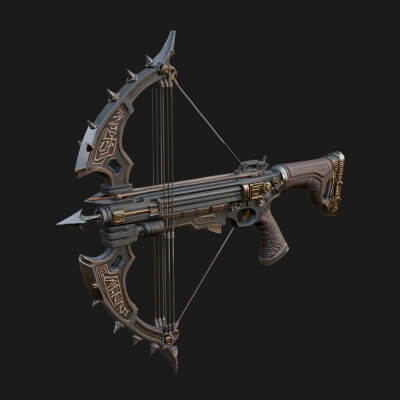 Tactical Scoped Crossbow Model Design 15 3D Print Model