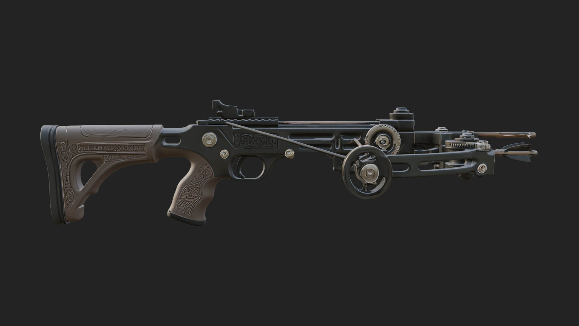 Tactical Scoped Crossbow Model Design 16 3D Print Model 3D Model